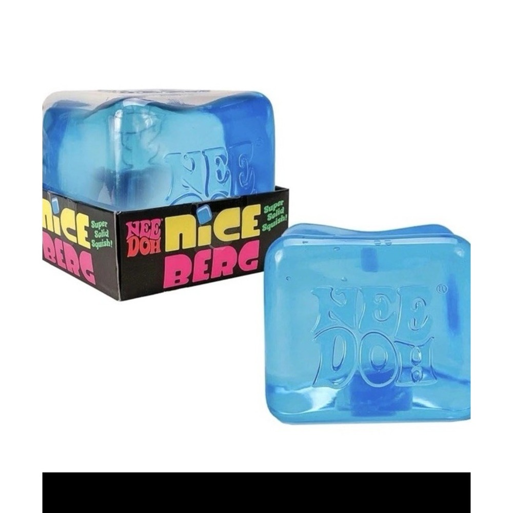 Schylling NeeDoh Nice Berg Blue Ice Cube Stress Ball Sensory Fidget Toy New